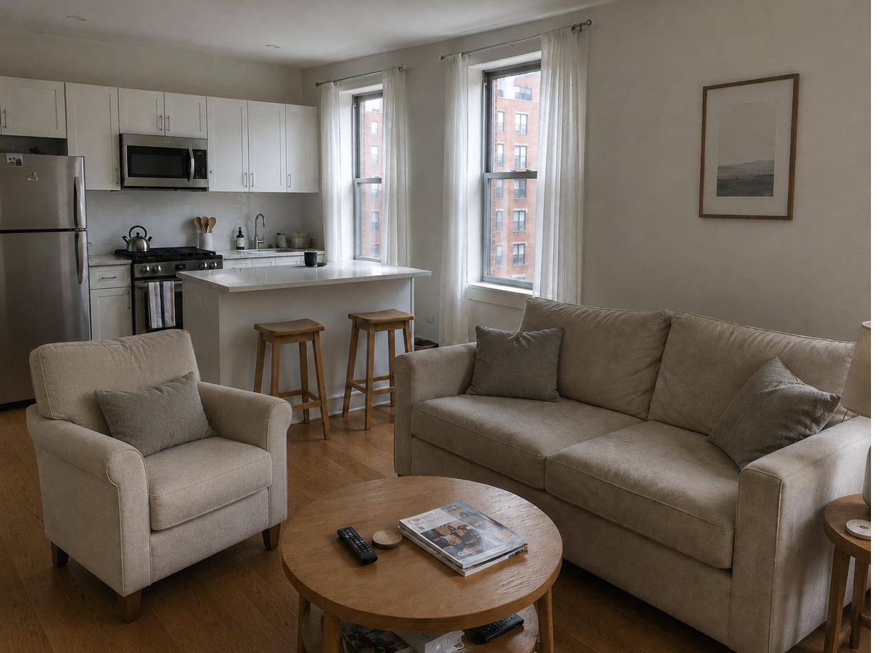 Mediterranean apartment before — plain neutral room